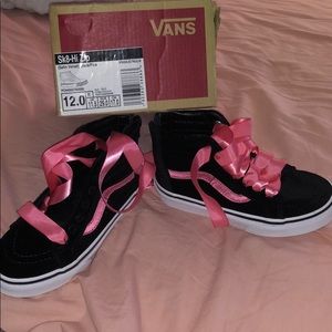 Pink/black kids vans size 12